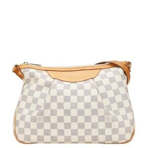 Louis Vuitton Damier Azur White Syracuse Crossbody Shoulder Bag Leather